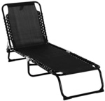 Outsunny Klappliege, BxHxL: 58 x 76 x 197 cm, Mesh - schwarz