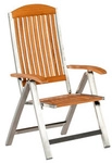 MERXX Klappsessel &raquo;Keros&laquo;, Metall/Holz, BxHxT: 60 x 118 x 105 cm - silberfarben