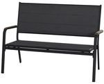 SIENA GARDEN Gartenbank &raquo;Tesoro&laquo;, 2-Sitzer, Aluminium/Teakholz/Textil - grau