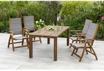 MERXX Gartenm&ouml;belset &raquo;Acapulco&laquo;, 4 Sitzpl&auml;tze, Akazienholz/Textil - grau