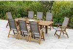 MERXX Gartenm&ouml;belset &raquo;Acapulco&laquo;, 8 Sitzpl&auml;tze, Akazienholz/Textil - grau