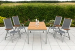MERXX Gartenm&ouml;belset &raquo;Siena&laquo;, 4 Sitzpl&auml;tze, Aluminium/Akazienholz/Textil -