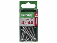 SPAX Universalschraube, PZ2, Stahl, 10 Stück, 4.5 x 40 mm - silberfarben
