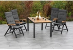 MERXX Gartenm&ouml;belset &raquo;Tilos&laquo;, 4 Sitzpl&auml;tze, Aluminium/Akazienholz, inkl. Auflagen