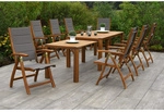 MERXX Gartenm&ouml;belset &raquo;Acapulco&laquo;, 8 Sitzpl&auml;tze, Akazienholz/Textil - grau