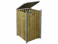 Hide Mülltonnenbox, aus Holz, 70x115x81cm (BxHxT), 240 Liter - beige