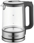 GOURMETmaxx Glas-Wasserkocher, 1,7 l, 2200 W, mit Antikalk-Filter - silberfarben