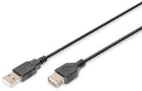 Digitus USB Verl&auml;ngerungskabel, Typ A St/Bu, 3.0, USB 2.0 geeignet, sw
