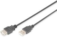 Digitus USB 2.0 Verl&auml;ngerungskabel, Typ A St/Bu, 1.8m, USB 2.0 konform, sw