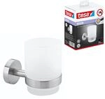 tesa Zahnputzbecherhalter MOON silber, wei&szlig;