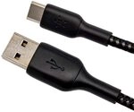 Belkin BoostCharge 2 m geflochtenes USB-C/USB-A Kabel, schwarz