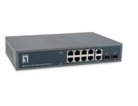LevelOne Switch 12 Gigabit Ethernet-Ports mit 8 PoE-Ports 150W, 2 Gigabit-Ports, 2
