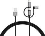 VARTA Speed Charge & Sync Kabel: 3in1 USB A auf Lightning/Micro/Type C Box