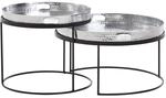WOHNLING WL6.462 Couchtisch (2er Set) Silbern 56 cm x 56 cm x 33 cm