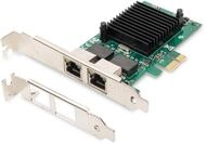 Digitus Gigabit Ethernet PCI Express Card, 2-Port 32-bit, Low Profile Bracket, Intel