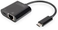 Digitus USB Type-C&trade; Gigabit Ethernet Adapter mit Power Delivery Unterst&uuml;tzung