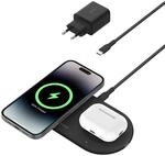 Belkin BoostCharge Pro 15 W kabellose magnetische 2-in-1-Ladestation mit Qi2,...