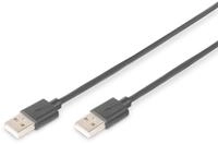 Digitus USB 2.0 Anschlusskabel, Typ A St/St 5.0m, USB 2.0 konform, sw