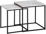 WOHNLING WL5.983 Design Beistelltisch (2er Set) Wei&szlig; 40 cm x 40 cm x 42 cm