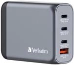 verbatim 100W USB-A, 3x USB-C GaN Ladeger&auml;t, grau
