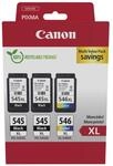 Canon Original PG-545XL + CL-546XL Druckerpatronen Multipack - 2 x schwarz / 1 x
