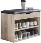 WOHNLING WL5.262 Schuhbank mit Sitzfl&auml;che Sonoma 60 cm x 30 cm x 40 cm