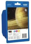 Brother Original LC-1100 Druckerpatronen 3er Multipack C/M/Y 325 Seiten (LC1100RBWBP)