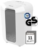 Fellowes Powershred LX70 Aktenvernichter mit Partikelschnitt bis 11 Blatt wei&szlig;
