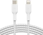 Belkin BoostCharge geflochtenes 1 m USB-C/Lightning-Kabel, wei&szlig;