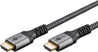 goobay HDMI 2.1 HDMI-Kabel 3,0 m grau, schwarz, 1 St.