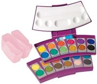 Pelikan Wasserfarbkasten 2 Wasserboxen + Deckwei&szlig; und 24 Farben