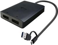 I-TEC USB-A/USB-C Dual 4K/60Hz DisplayPort Video Adapter