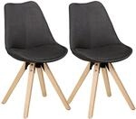WOHNLING 2er Set Esszimmerstuhl LIMA WL5.026 anthrazit