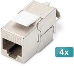 Digitus CAT 6A Keystone Modul, geschirmt, 4 St&uuml;ck werkzeugfreie Verbindung