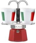 Bialetti Mini Express - Espressokocher-Set - rot + 2 Becher in Italia-Design
