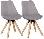 WOHNLING 2er Set Esszimmerstuhl LIMA WL5.029 hellgrau