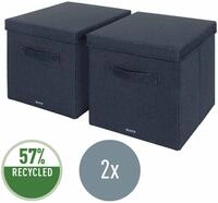 2 LEITZ Aufbewahrungsboxen grau 33,0 x 38,0 x 32,5 cm