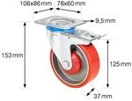 WAGNER&reg; design yourself Schwerlast-Lenkrolle RO 0225 rot