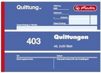 herlitz Formularbuch Quittung mit MwSt. separat ausgewiesen DIN A6 quer 2x 50 Seiten