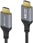 Sonero HDMI auf HDMI Kabel - 4K60 - grau/schwarz - 2,00m