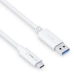 PureLink USB-C auf USB-A Kabel - 3.1 Gen 2, 3A/5V/15W, 10G - iSerie - wei&szlig; - 1,00m