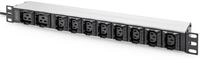 Digitus Steckdosenleiste mit Aluminiumprofil, 10-fach, 2 m Zuleitung, IEC C20 Stecker