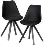 WOHNLING 2er Set Esszimmerstuhl Retro WL6.134 schwarz