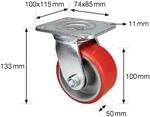 WAGNER&reg; design yourself Schwerlast-Lenkrolle RO 0116 rot
