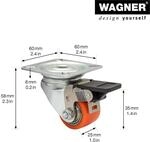 WAGNER&reg; design yourself Schwerlast-Lenkrolle RO 7935 rot