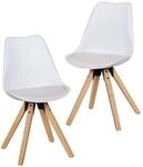 WOHNLING 2er Set Esszimmerstuhl LIMA WL5.024 wei&szlig;