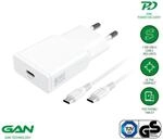 4smarts Netzladeger&auml;t PDPlug Slim 20W GaN 1C und USB-C Kabel 1,5m, wei&szlig;
