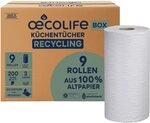 FRIPA K&uuml;chenrollen OECOLIFE 3-lagig, 9 Rollen