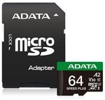 ADATA SPEED PLUS microSD Speicherkarte 64 GB inkl. SD-Adapter