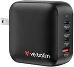 verbatim 100W USB-A, 3x USB-C Mini GaN Ladeger&auml;t, schwarz